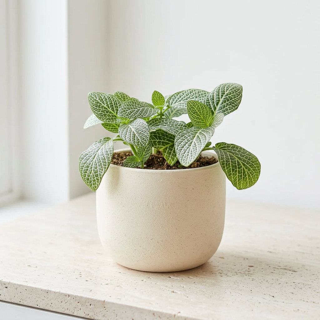Fittonia White Nerve Plant - Pet Safe Non-Toxic White Veined Mosaic Houseplant