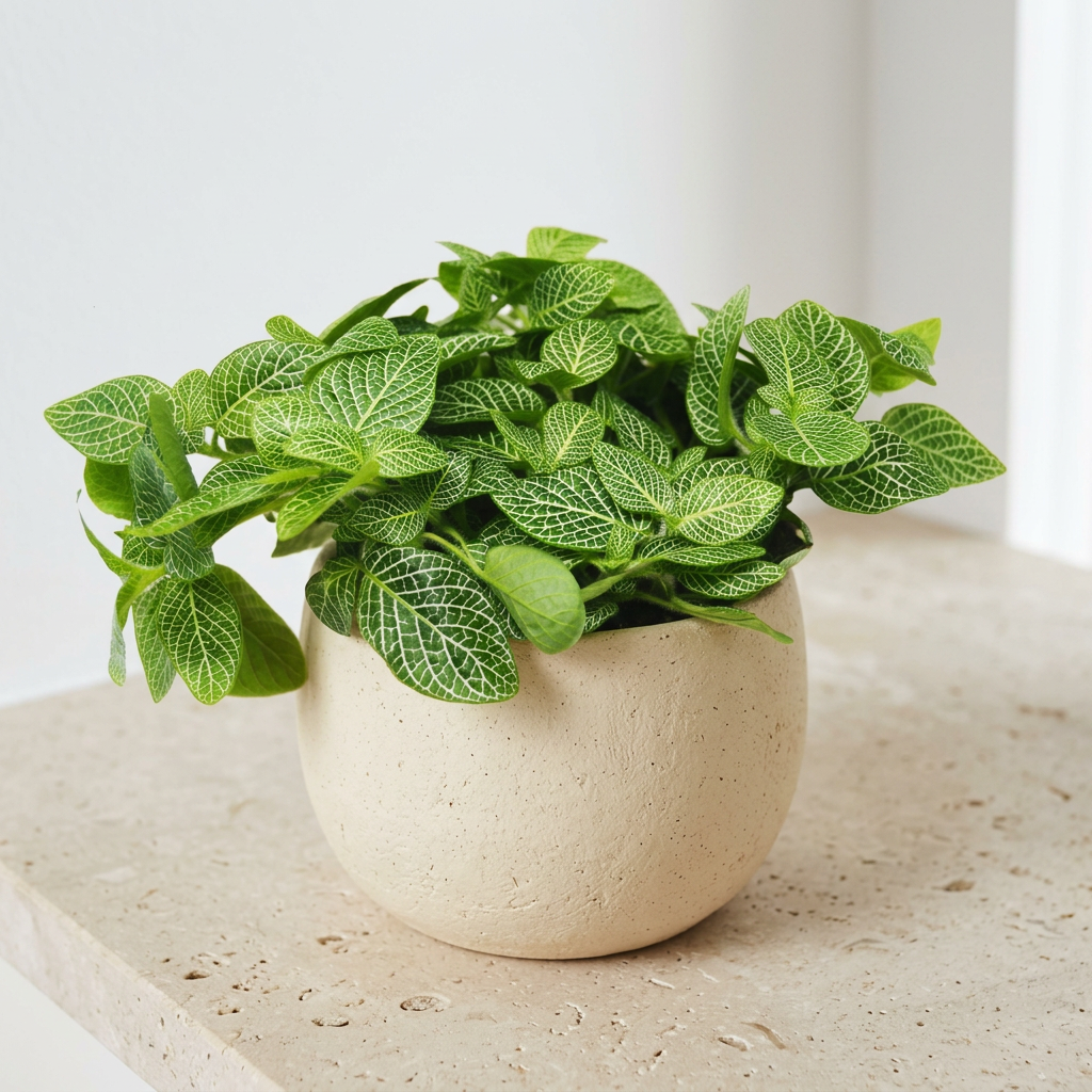 Fittonia White Nerve Plant - Pet Safe Non-Toxic White Veined Mosaic Houseplant