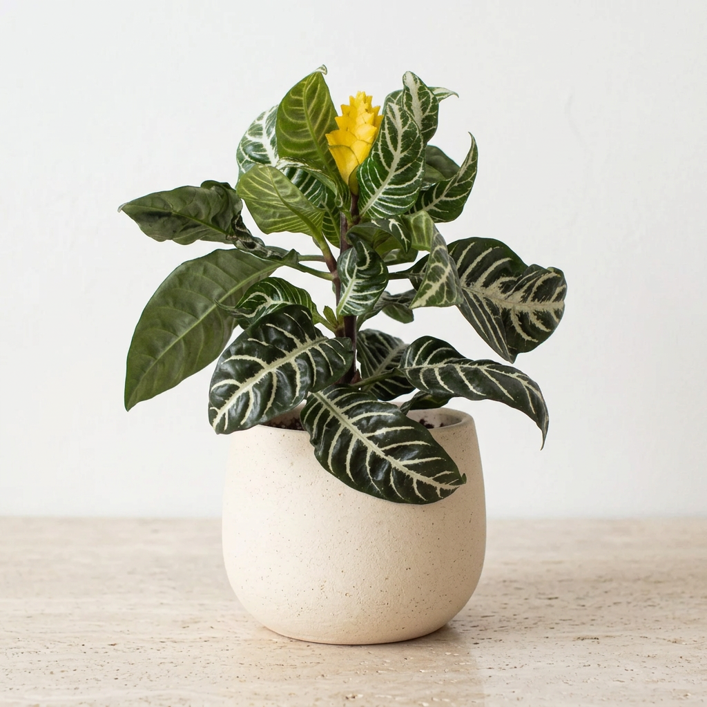 Zebra Plant Aphelandra Squarrosa - Pet Safe Non-Toxic Striped Leaf Flowering Houseplant