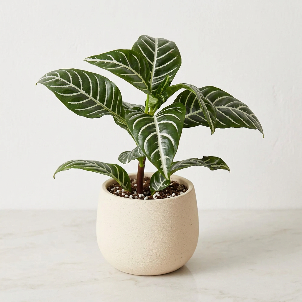 Zebra Plant Aphelandra Squarrosa - Pet Safe Non-Toxic Striped Leaf Flowering Houseplant